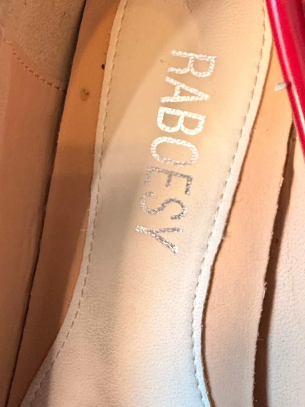 RABOESY Red Patent Tabi Split Toe Ballet Flats EU 39 US 8.5 Shoes